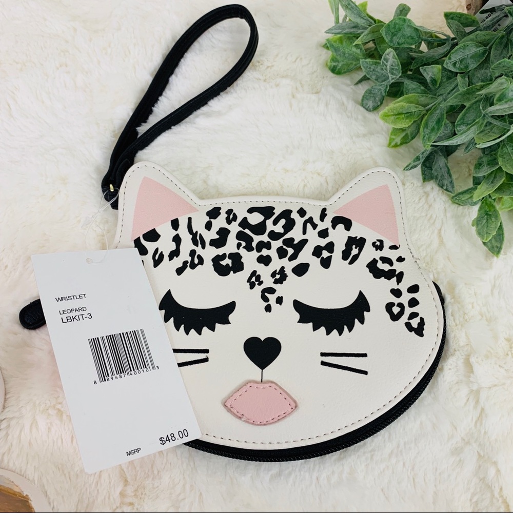 Betsey Johnson Leopard Kitty Coin Purse / Wristlet - Picture 5 of 8
